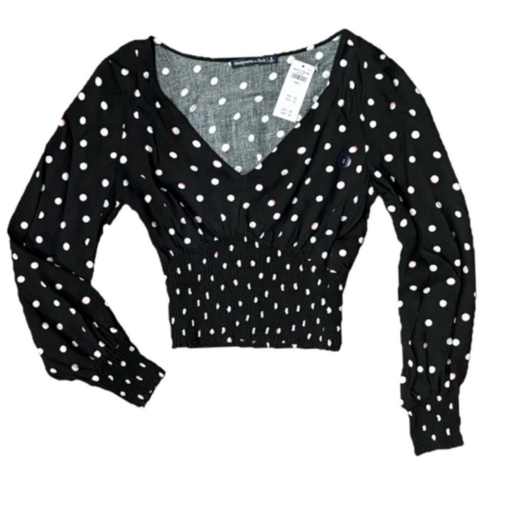 Abercrombie & Fitch Black and White Polka Dot Blouse
